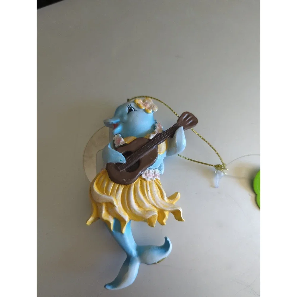 Dolphin Christmas Ornament - Doing the Hula & Playing the Ukulele Tropical